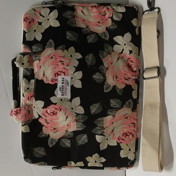 Floral canvas laptop bag - Picture 3 of 7